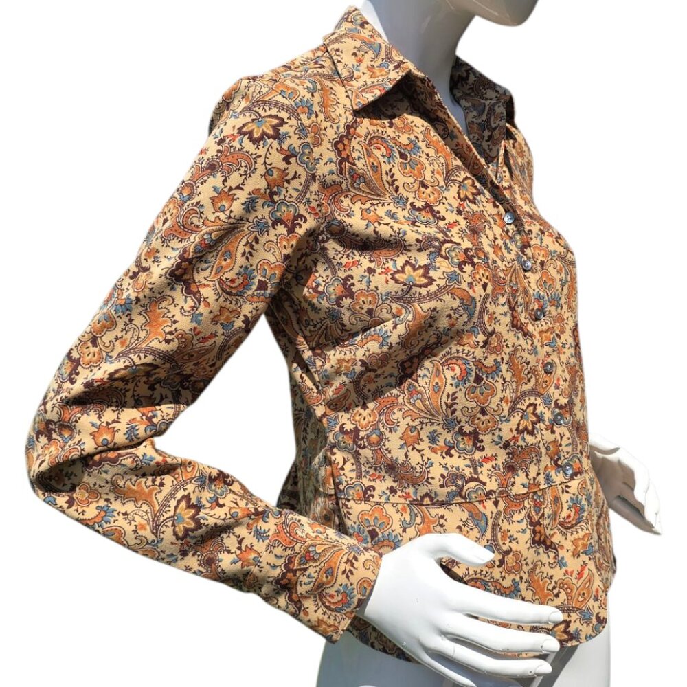 Vintage HAROLD'S Paisley Blouse sz M - Picture 7 of 9